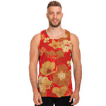 Vintage Chinese Flower Print Men's Tank Top
