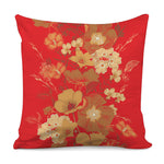 Vintage Chinese Flower Print Pillow Cover