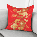 Vintage Chinese Flower Print Pillow Cover