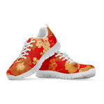 Vintage Chinese Flower Print White Sneakers