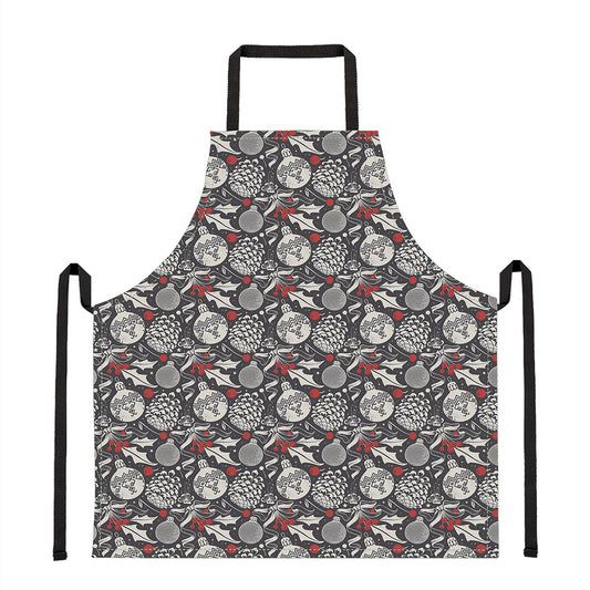 Vintage Christmas Decorations Print Apron