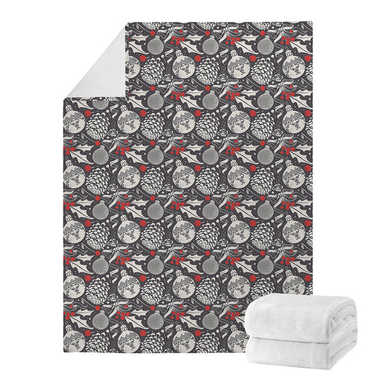 Vintage Christmas Decorations Print Blanket