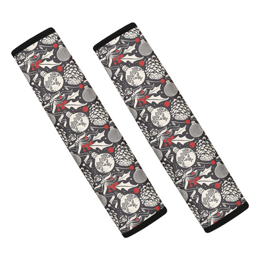Vintage Christmas Decorations Print Car Seat Belt Covers
