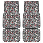 Vintage Christmas Decorations Print Front and Back Car Floor Mats