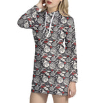Vintage Christmas Decorations Print Hoodie Dress