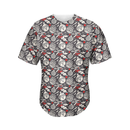 Vintage Christmas Decorations Print Men's Baseball Jersey