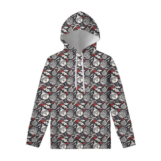Vintage Christmas Decorations Print Pullover Hoodie