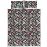 Vintage Christmas Decorations Print Quilt Bed Set