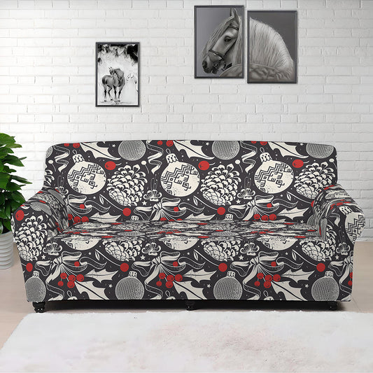 Vintage Christmas Decorations Print Sofa Cover