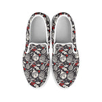 Vintage Christmas Decorations Print White Slip On Shoes