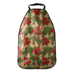 Vintage Christmas Poinsettia Print Car Seat Organizers