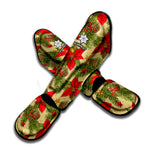 Vintage Christmas Poinsettia Print Muay Thai Shin Guard