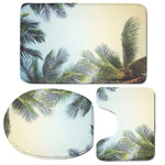 Vintage Coconut Tree Print 3 Piece Bath Mat Set