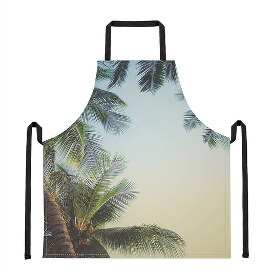 Vintage Coconut Tree Print Apron