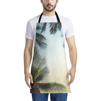 Vintage Coconut Tree Print Apron