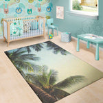 Vintage Coconut Tree Print Area Rug