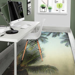 Vintage Coconut Tree Print Area Rug