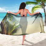 Vintage Coconut Tree Print Beach Sarong Wrap