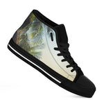 Vintage Coconut Tree Print Black High Top Shoes
