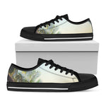 Vintage Coconut Tree Print Black Low Top Shoes