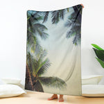 Vintage Coconut Tree Print Blanket