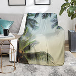 Vintage Coconut Tree Print Blanket