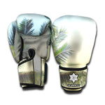Vintage Coconut Tree Print Boxing Gloves