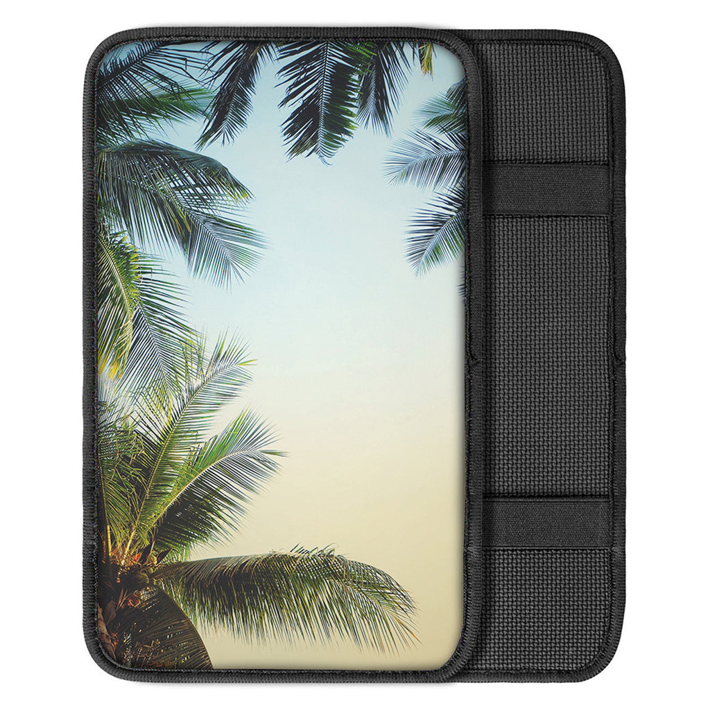 Vintage Coconut Tree Print Car Center Console Cover
