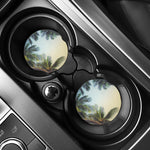 Vintage Coconut Tree Print Car Coasters