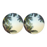 Vintage Coconut Tree Print Car Coasters