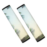 Vintage Coconut Tree Print Car Seat Belt Covers