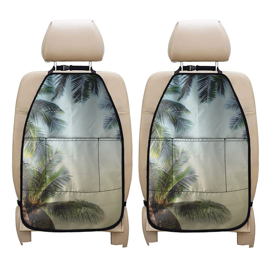 Vintage Coconut Tree Print Car Seat Organizers