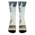 Vintage Coconut Tree Print Crew Socks