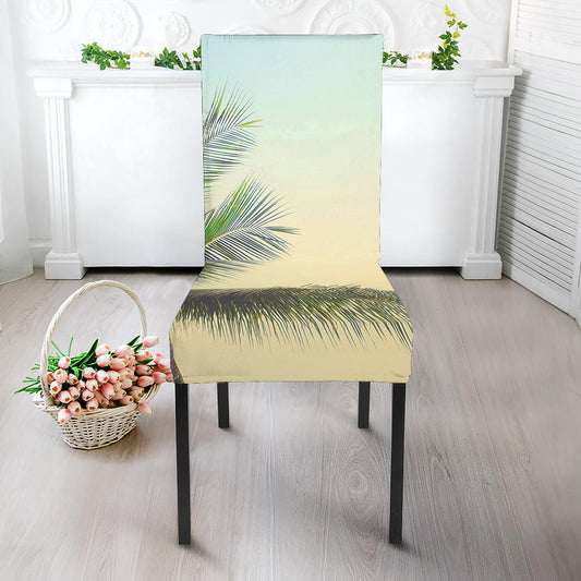 Vintage Coconut Tree Print Dining Chair Slipcover