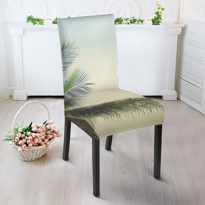 Vintage Coconut Tree Print Dining Chair Slipcover
