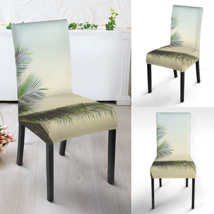 Vintage Coconut Tree Print Dining Chair Slipcover