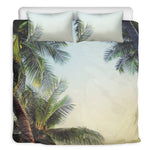 Vintage Coconut Tree Print Duvet Cover Bedding Set