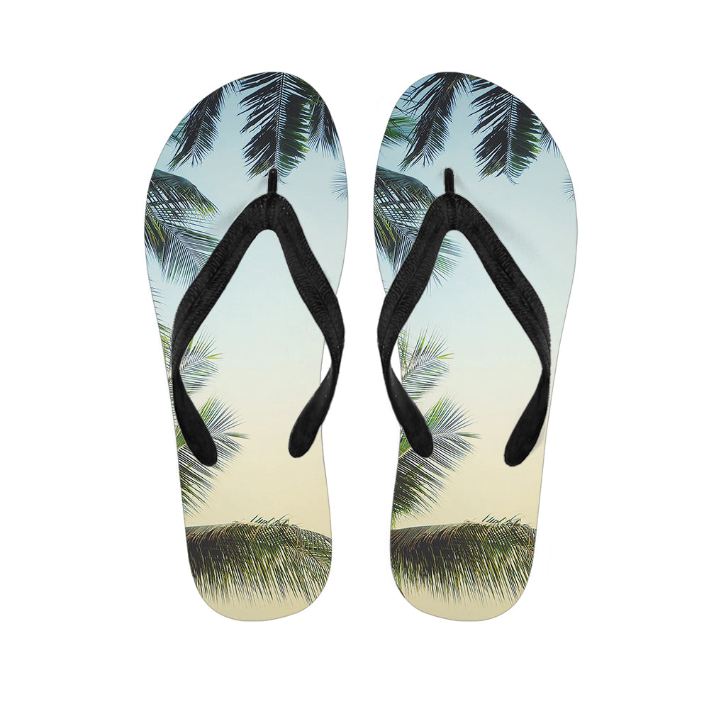 Vintage Coconut Tree Print Flip Flops