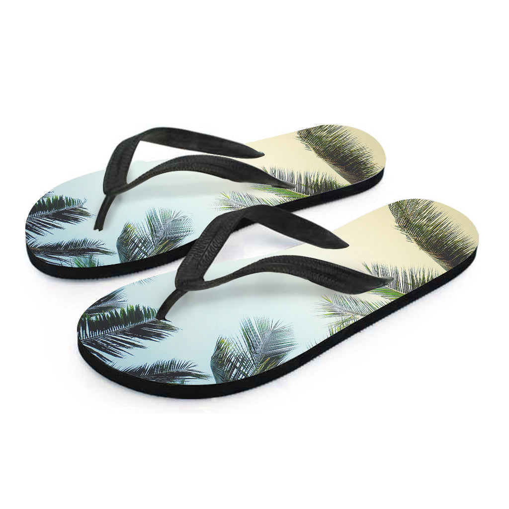Vintage Coconut Tree Print Flip Flops