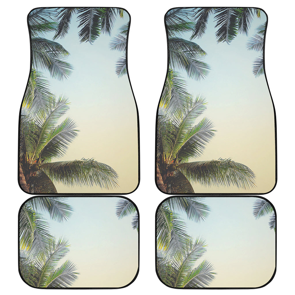 Vintage Coconut Tree Print Front and Back Car Floor Mats