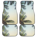 Vintage Coconut Tree Print Front and Back Car Floor Mats