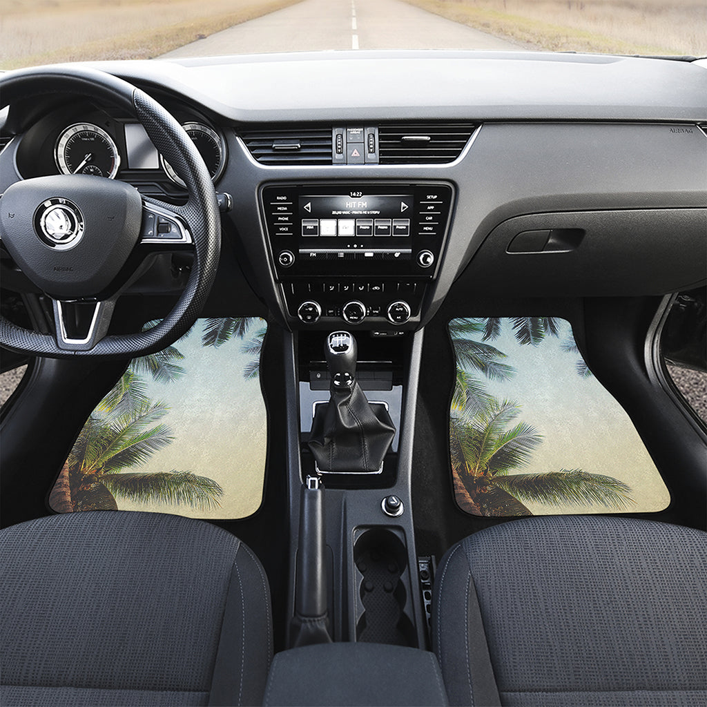 Vintage Coconut Tree Print Front and Back Car Floor Mats