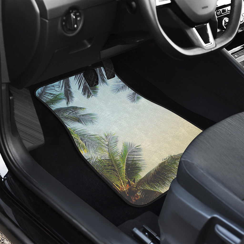 Vintage Coconut Tree Print Front and Back Car Floor Mats