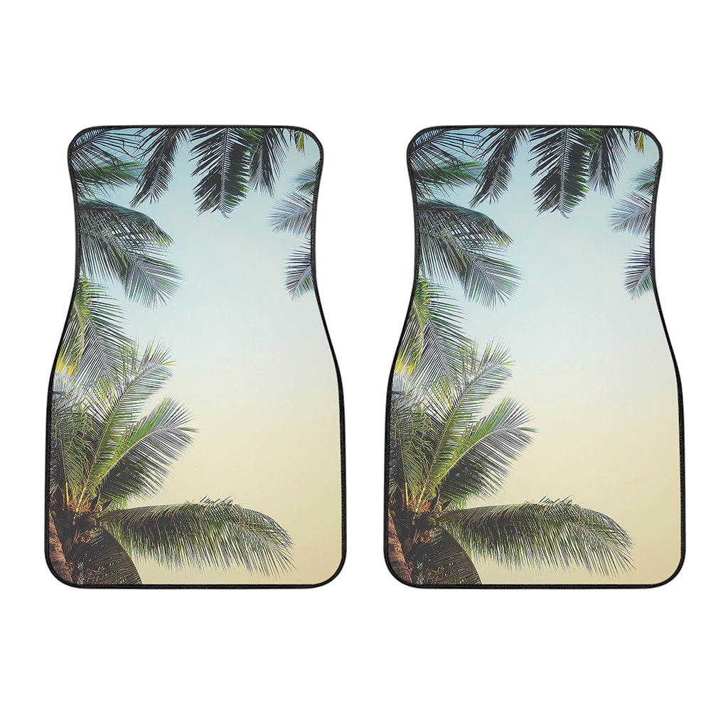 Vintage Coconut Tree Print Front Car Floor Mats