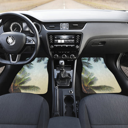 Vintage Coconut Tree Print Front Car Floor Mats