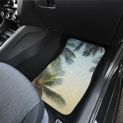 Vintage Coconut Tree Print Front Car Floor Mats