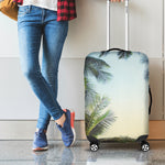 Vintage Coconut Tree Print Luggage Cover