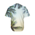 Vintage Coconut Tree Print Men's Baseball Jersey