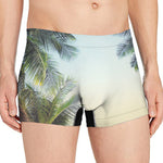 Vintage Coconut Tree Print Men's Boxer Briefs