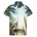 Vintage Coconut Tree Print Men's Short Sleeve Shirt